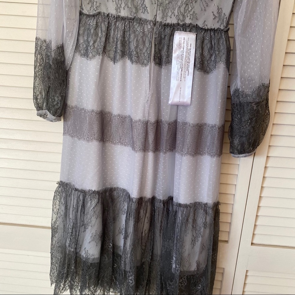 BCBG Maxazria Two-Tone Panel Lace Tulle Dress - Picture 5 of 10